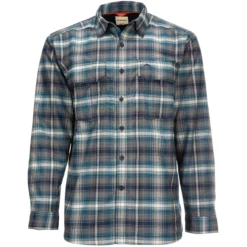 Men's ColdWeather Long Sleeve Shirt -Pranas Clothing Store 10777 197 coldweather ls shirt atlantis steel plaid f21 front