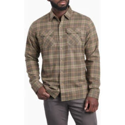 KUHL Men's Dillingr Flannel Shirt -Pranas Clothing Store 7186 Dillingr Flannel LS Kovert Olive Front c44f58c9 03cf 4035 8e8f 909679967177