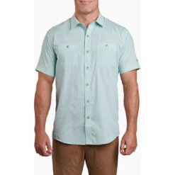 KUHL Men's Karib Short Sleeve 5 KUHL Men's Karib Short Sleeve -Pranas Clothing Store 7259 karib seafoam green front