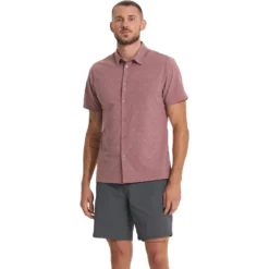 Vuori Men's Short Sleeve Bridge Button-Down 5 Vuori Men's Short Sleeve Bridge Button-Down -Pranas Clothing Store LIGHTTERRACOTTA