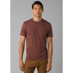 Men's PrAna Crew T-Shirt -Pranas Clothing Store M1CREW114 CLOVEHEATHER