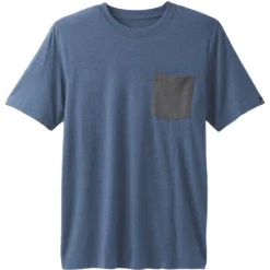 Men's PrAna Pocket T-Shirt -Pranas Clothing Store M1POCK316 DENIMHEATHER ALT 9
