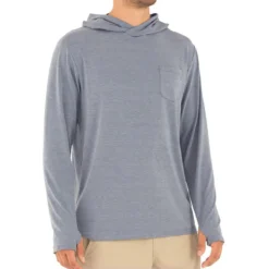 Men's Bamboo Crossover Hoody -Pranas Clothing Store M Crossover Hoody HeatherBlueDusk 1