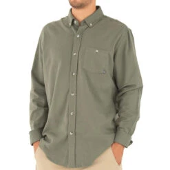 Pranas Clothing Store -Pranas Clothing Store M Flannel ButtonDown DarkOlive 1