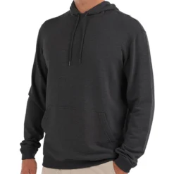 Men's Bamboo Fleece Pullover Hoody -Pranas Clothing Store M FleecePulloverHoody 1000px HeatherBlack 1