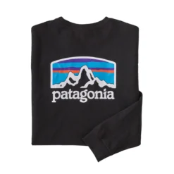 Patagonia Men's Long-Sleeved Fitz Roy Horizons Responsibili-Tee -Pranas Clothing Store WBF21 38514 BLK
