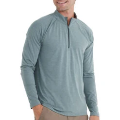 Pranas Clothing Store -Pranas Clothing Store flex quarter zip heather juniper men top 1