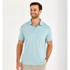 Men's Bamboo Heritage Polo -Pranas Clothing Store heritage polo flats blue men top 1