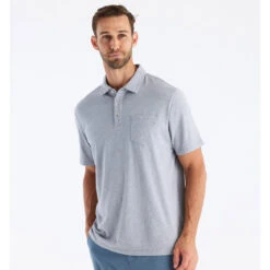 Men's Bamboo Heritage Polo -Pranas Clothing Store heritage polo light heather grey top 1