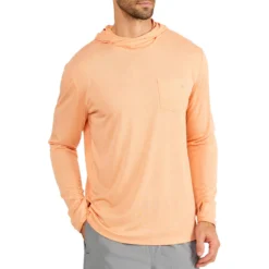 Men's Bamboo Lightweight Hoodie -Pranas Clothing Store lightweight hoody tropic orange men top 1