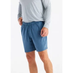 Men's Lined Breeze Short - 7.5" -Pranas Clothing Store lined breeze short pacific blue men 1 2